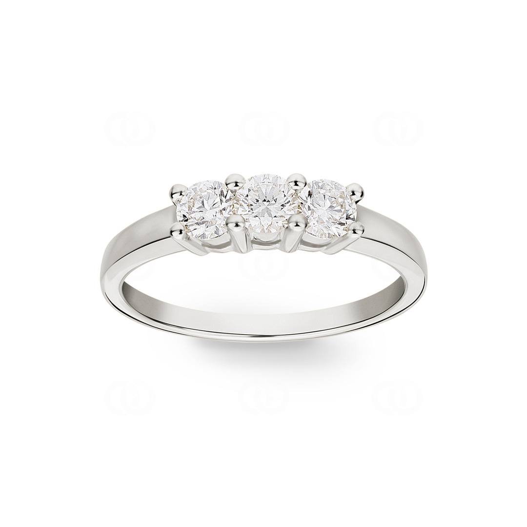 0.63 Karat Trilogie Diamantring 750/18 K Weissgold