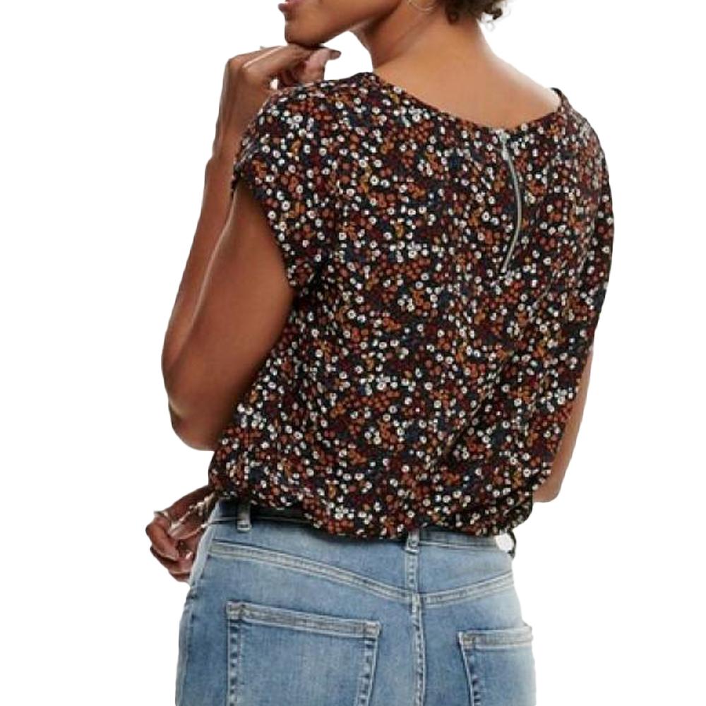 Only Top Imprimé Marine à fleurs Femme Only Vic