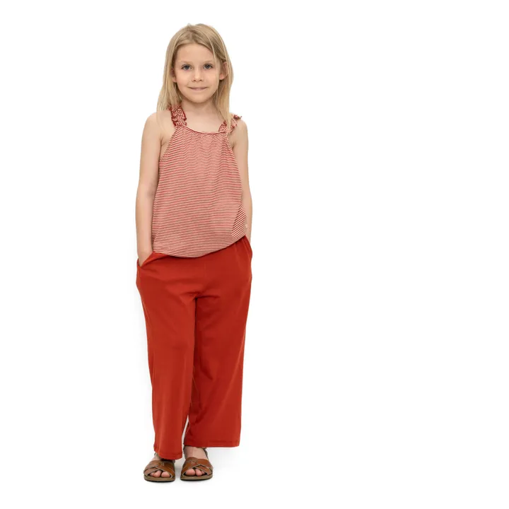 Minimalisma T-Shirt Rayé en Soie Hello | Rouge