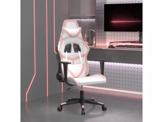 Chaise de jeu de massage Blanc et rose Similicuir