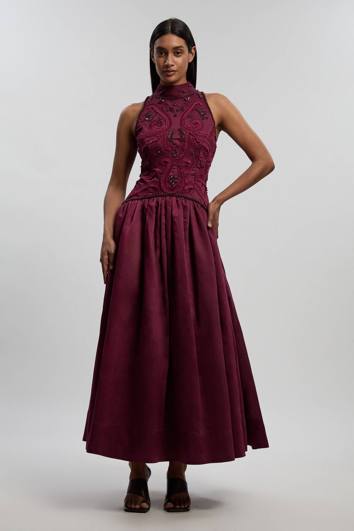 KarenMillen Robe De Bal En Taffetas Ornée De Broderie Cornelli