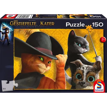 Schmidt Spiele Puzzle - Der Gestiefelte Kater und seine Freunde, 150 Teile