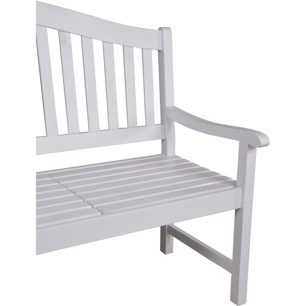 2-Sitzer Gartenbank SINGAPUR - white washed - hochklappbarer Tisch