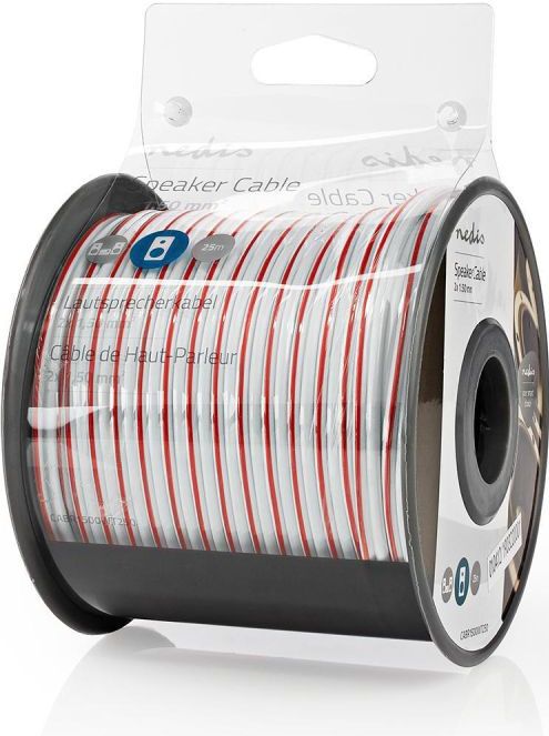 Luidsprekerkabel - Wit - OFC 2 x 1,5mm2 - 25 meter