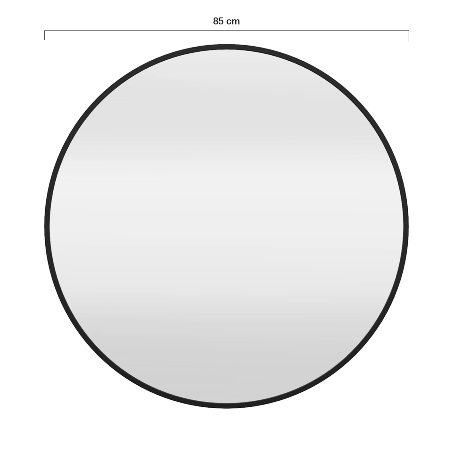 Miroir mural rond en métal noir D. 85 cm