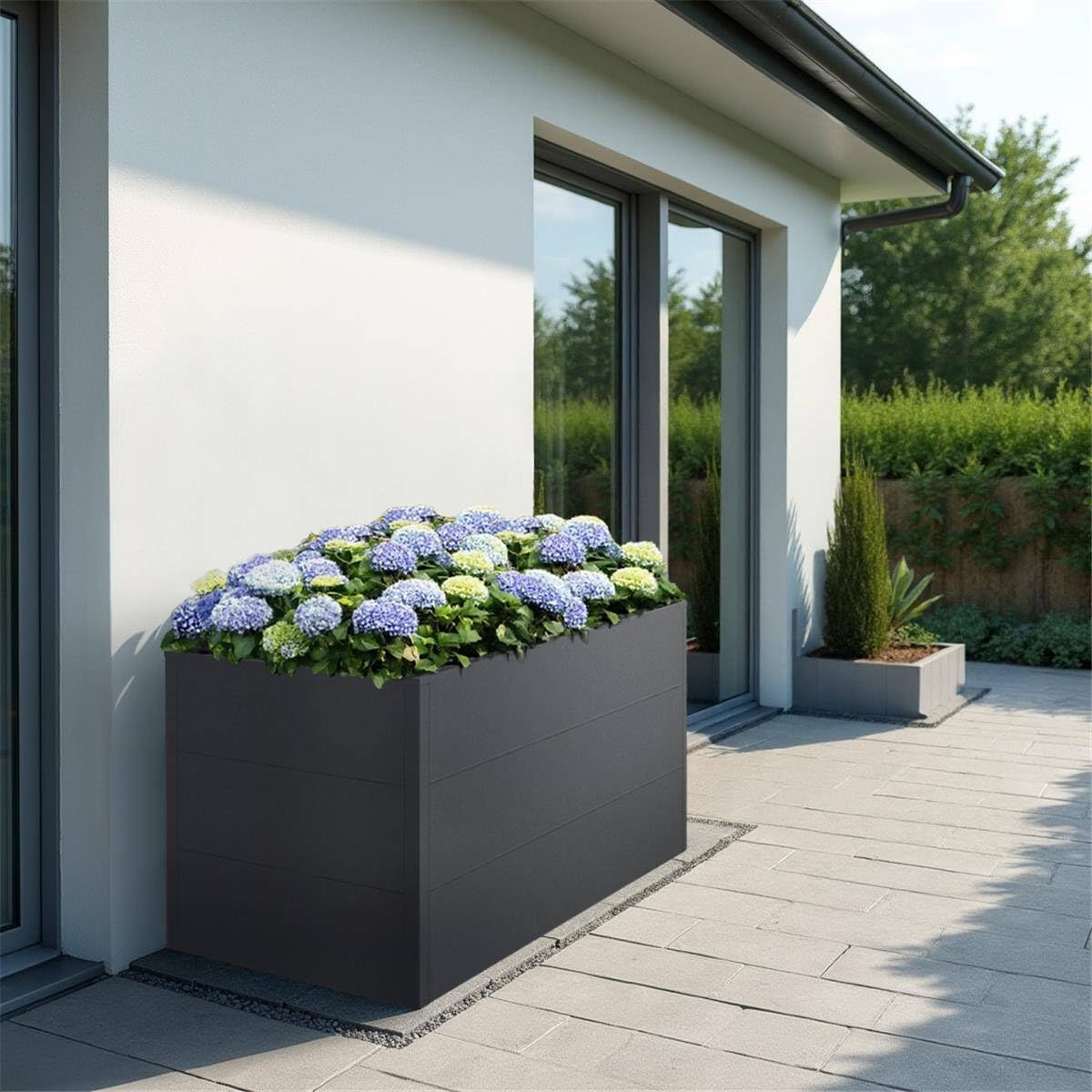 Metzler Hochbeet für den Garten – Stahl in Eisenglimmer | Witterungsbeständiges Metall-Gartenbeet, Pflanzenbeet, Blumenhochbeet | 150 x 75 x 77 cm