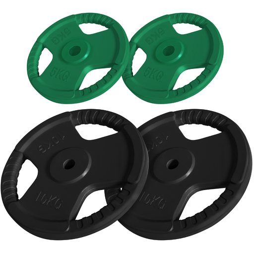 Kit de discos de freio Gorilla Sports Triple Grip (2x5kg e 2x10kg)