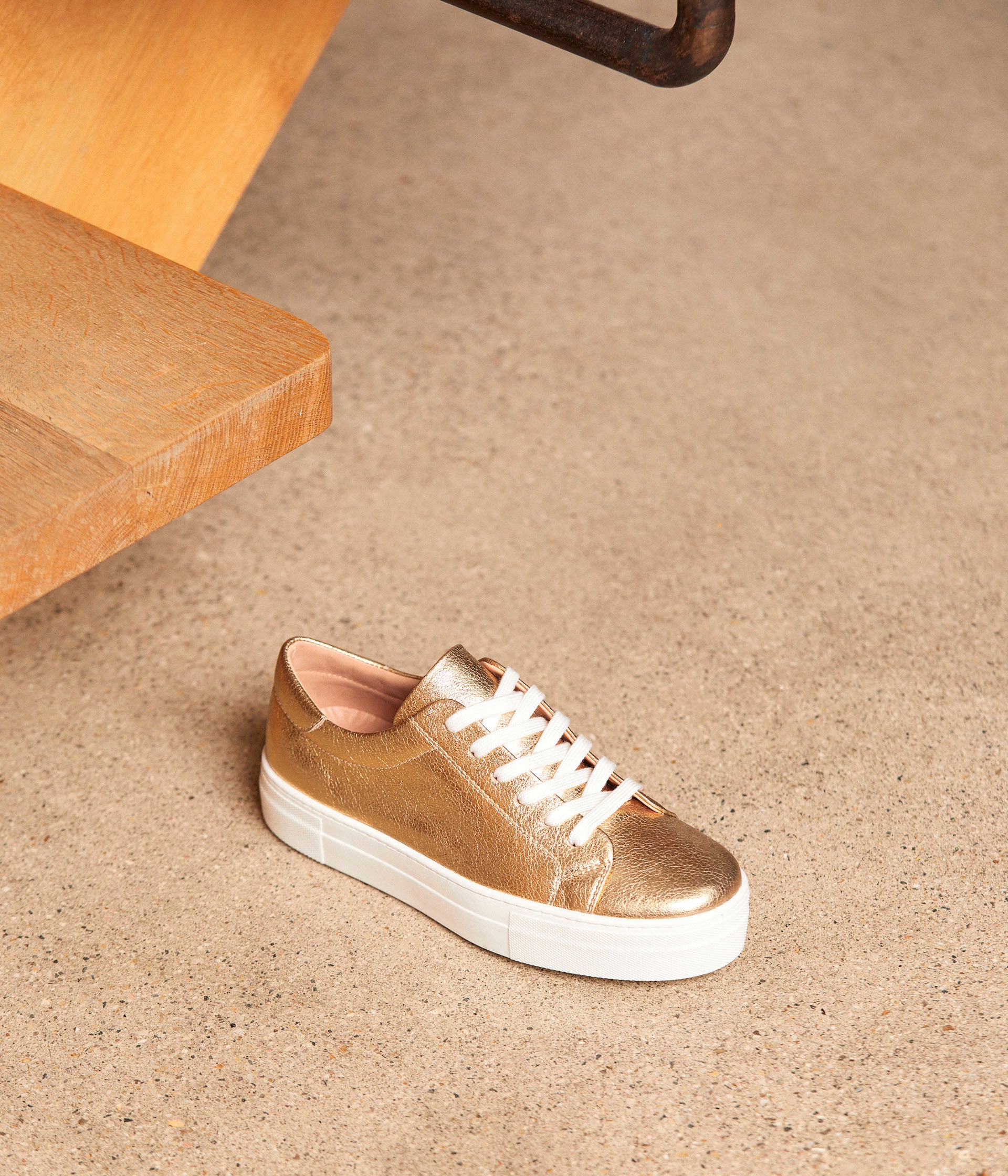 Baskets cuir doré Annael