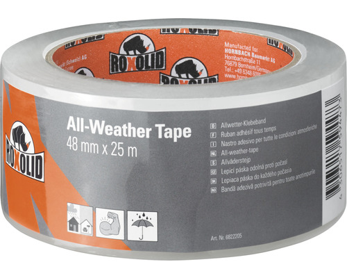 ROXOLID All-Weather Plakband Reparatietape Transparant 25 m x 48 mm
