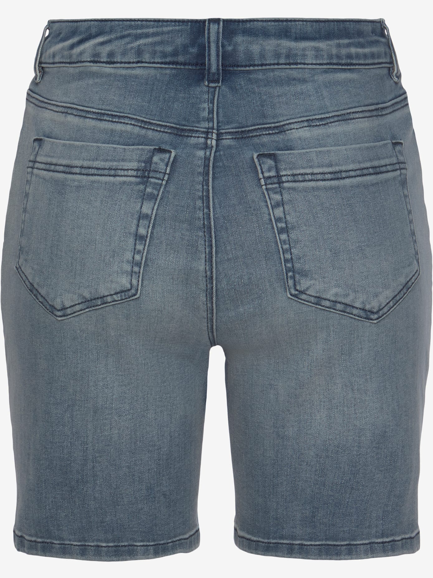 Short en jean taille haute avec patte de boutonnage tendance devant