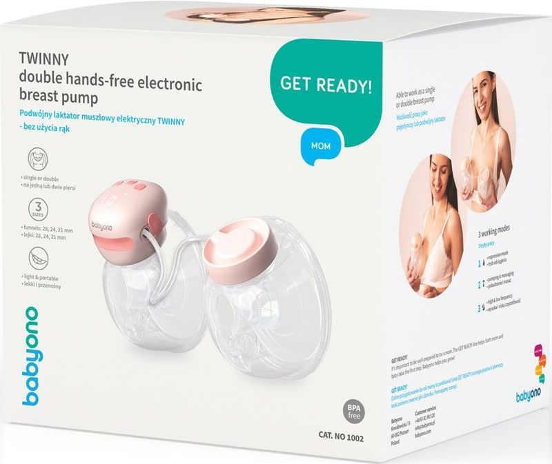 Babyono - TWINNY - Dubbele Elektronische Borstkolf - Handsfree - Discreet