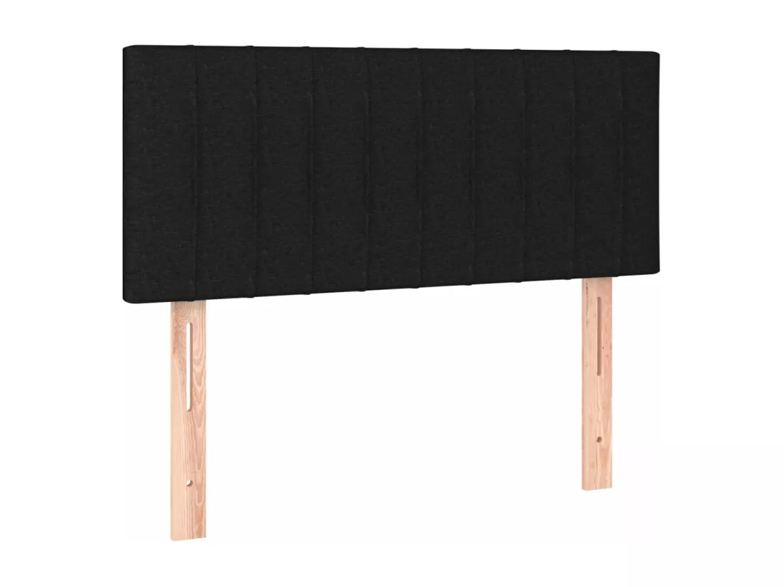 Sommier tapissier avec matelas et LED Noir 90x190 cm Tissu