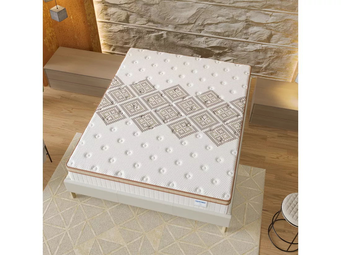 Matelas 140x200cm - Hybride - Ressorts ensachés + Mousse haute résilience - Ép. 28cm
