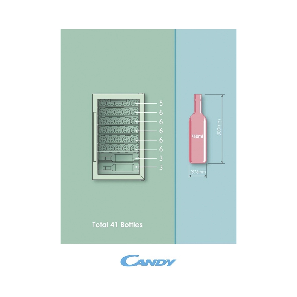 Candy CWC154EEL/NF Weinkühlschrank 41 Flaschen 1 Zone