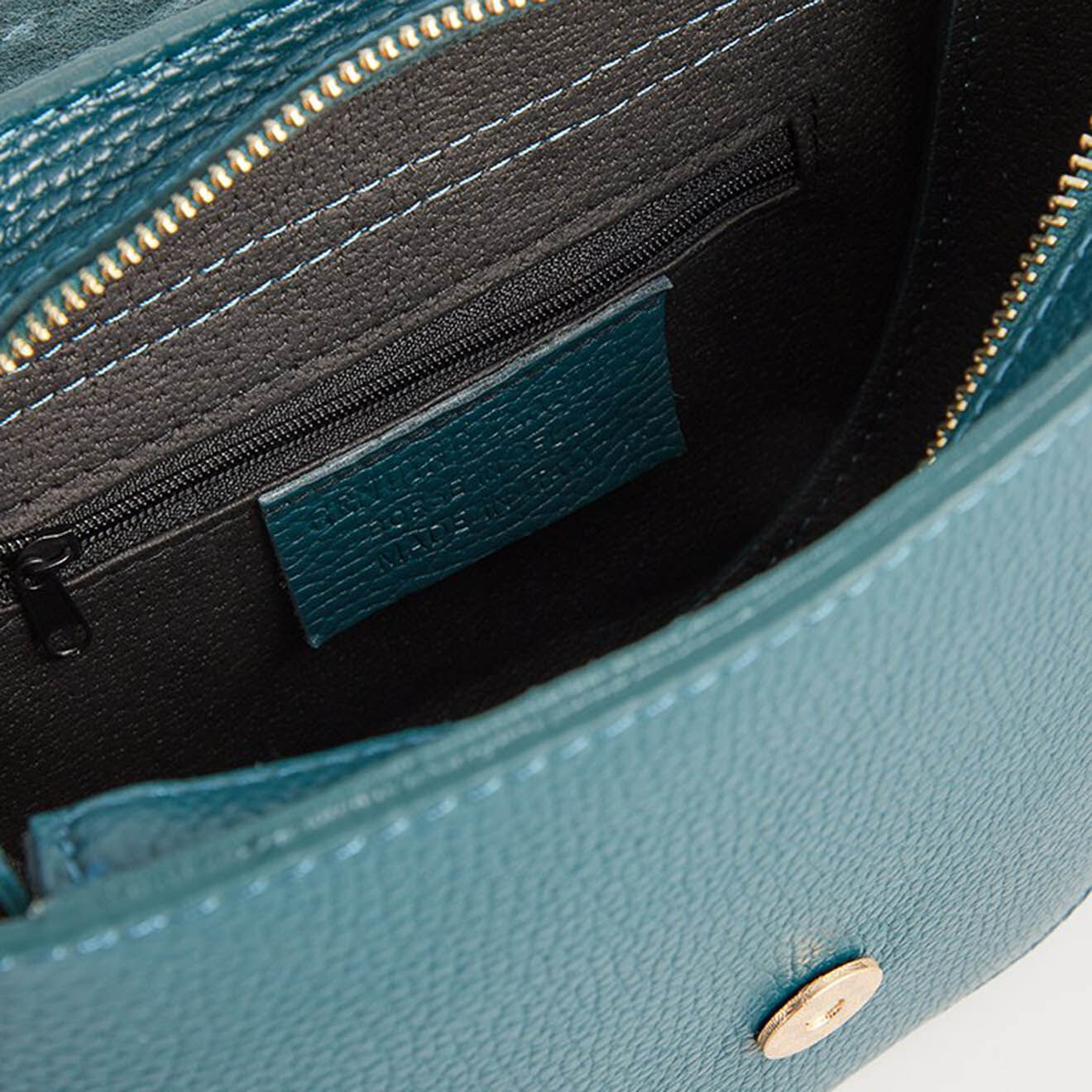 Christian Laurier Sac bandoulière en Velours de Cuir & Cuir Lexa canard - 22x18x8  cm
