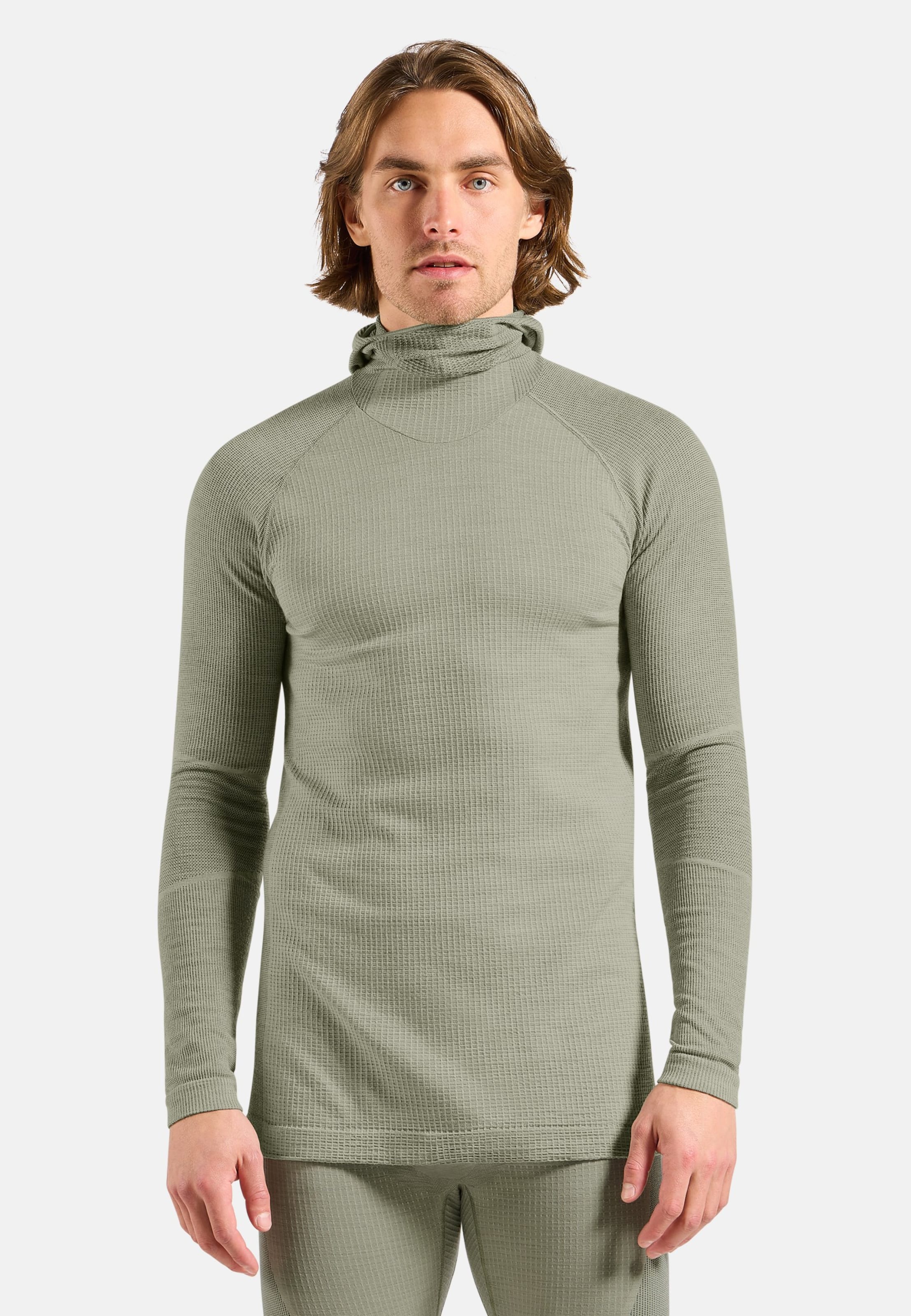 Seamless Performance Wool Funktionsshirt mit Gesichtsschutz in shadow