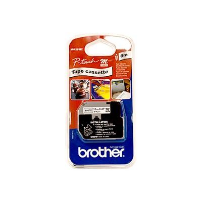 Brother MK231BZ - Ruban d'étiquettes auto-adhésives - 1 rouleau (12 mm x 8 m) - fond blanc écriture noire