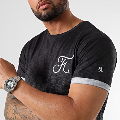 Tee Shirt Oversize Dégradé Avec Broderie 980 Damier Noir