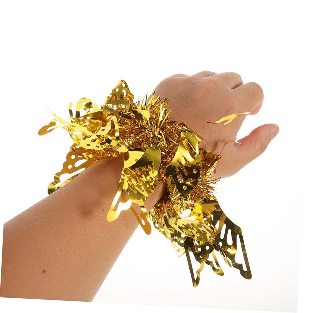 Glänzende Schmetterling Lametta Armband Bühnen Requisite Pompon's für Cheerleading / Party - Gold