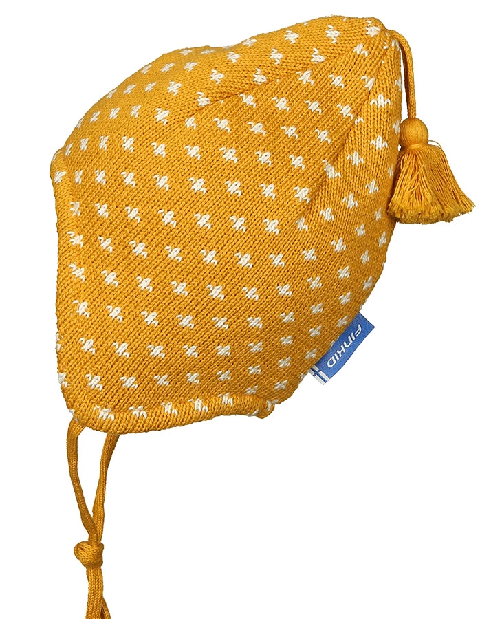 Strick-Wintermütze TIPSA in golden yellow/offwhite