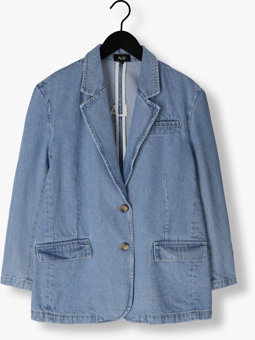 ALIX THE LABEL blauwe alix the label blazer ladies woven denim blazer