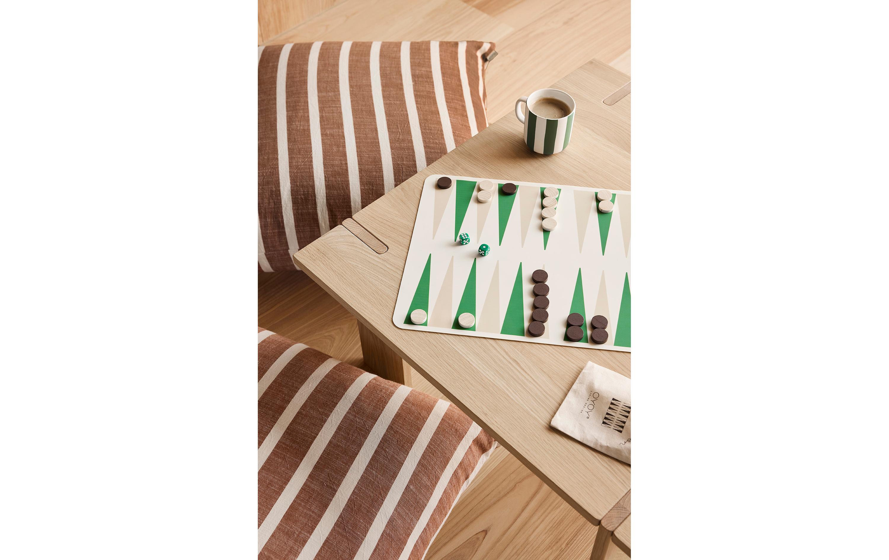 Teetasse Toppu 500 ml, 1 Stück, Grün/OffwhiteBecher mit handgemaltem Streifendesign