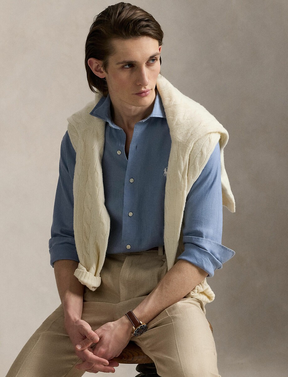 POLO RALPH LAUREN<br>Camisa de linho ajustada