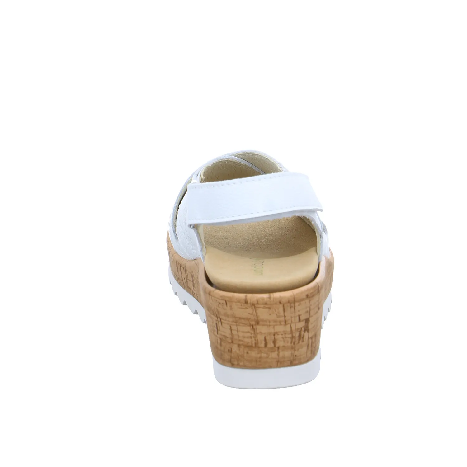 WALDLÄUFER Comfort-Sandalette Weiss Leder  mit Wechselfussbett