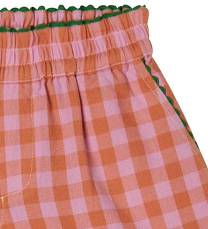 Stella McCartney Kids Shorts - Rosa/Orange kariert m. Grün