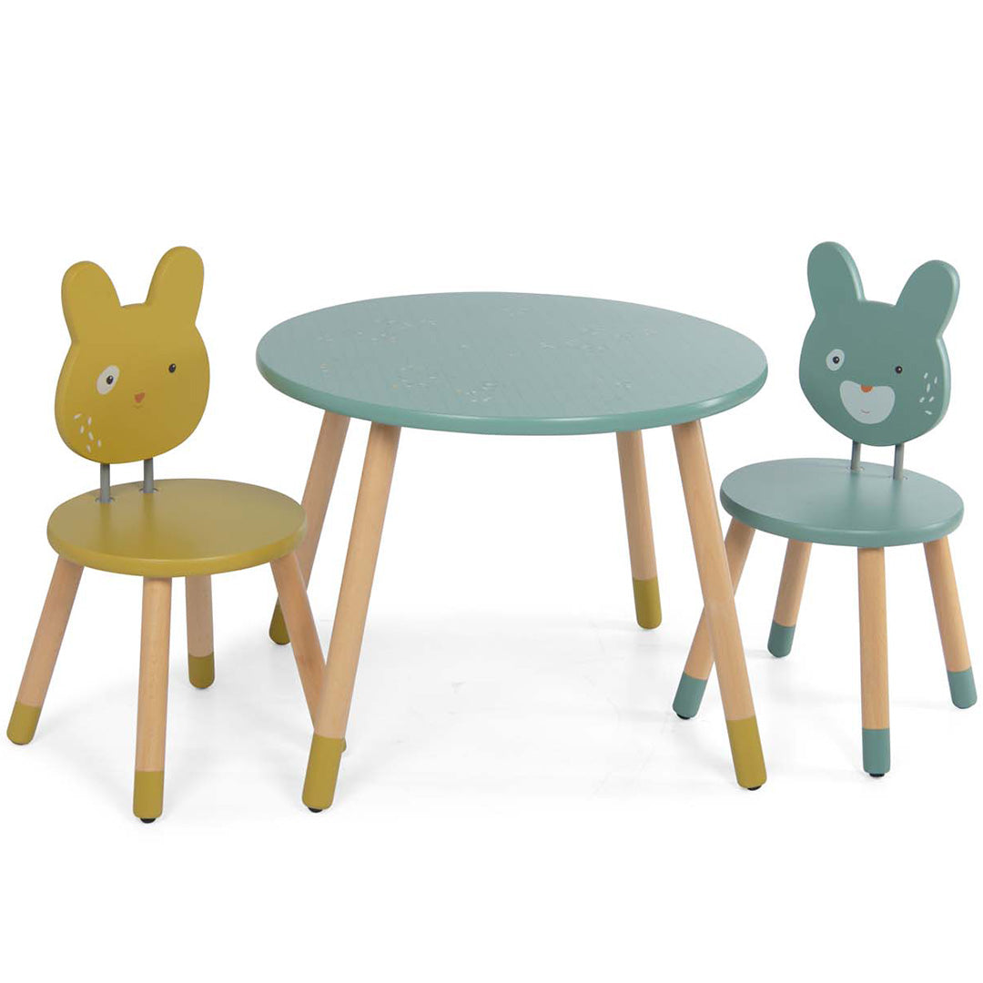 Moulin roty kinderstoel trois petits lapins geel