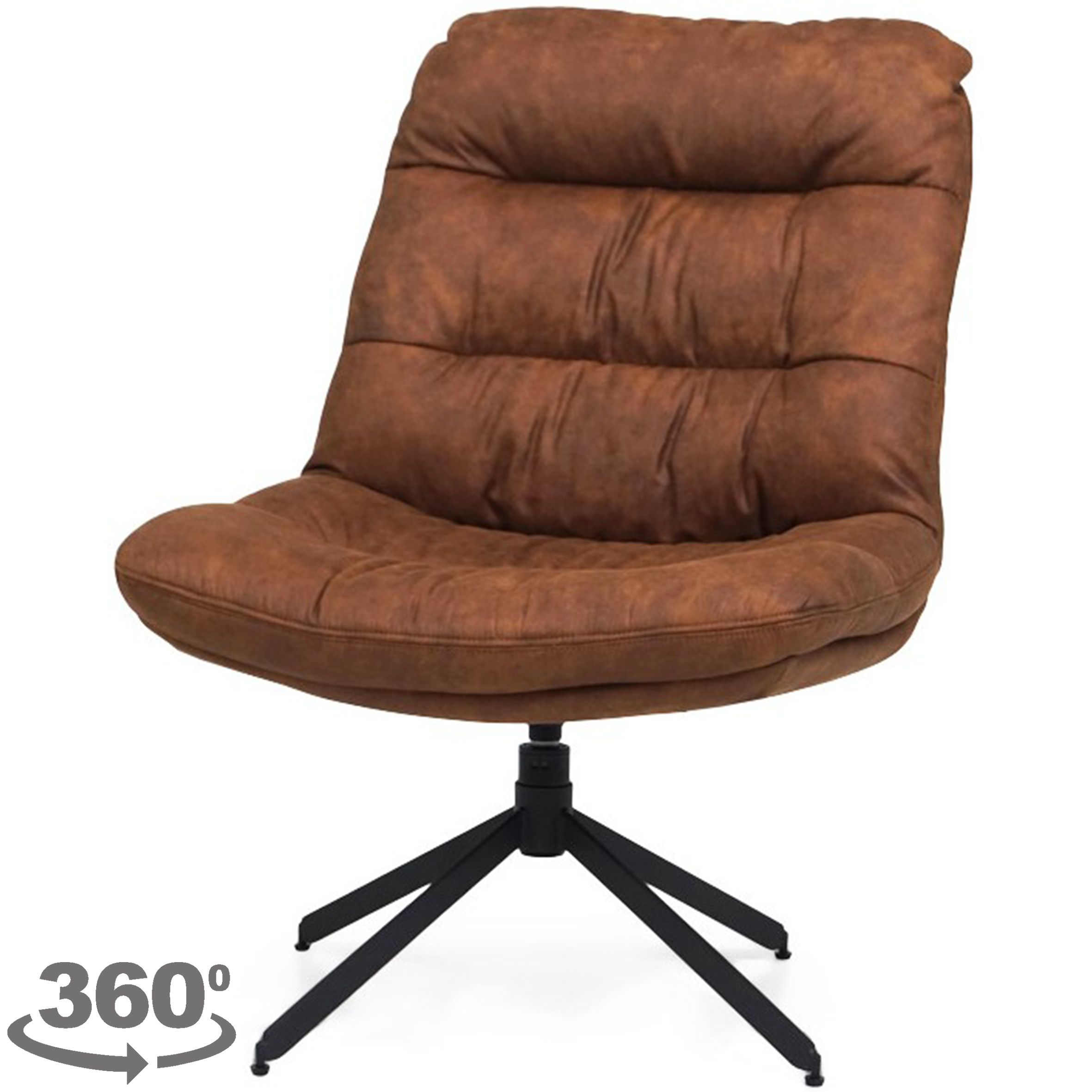 Draaistoel cognac Tygo B70 x D76 x H93 cm