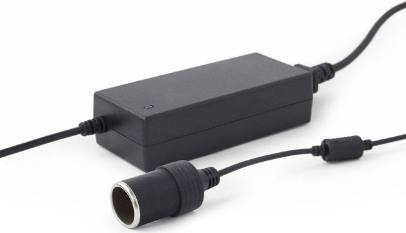 230V naar 12V Omvormer - 5A - Maximaal 60 Watt - Zwart