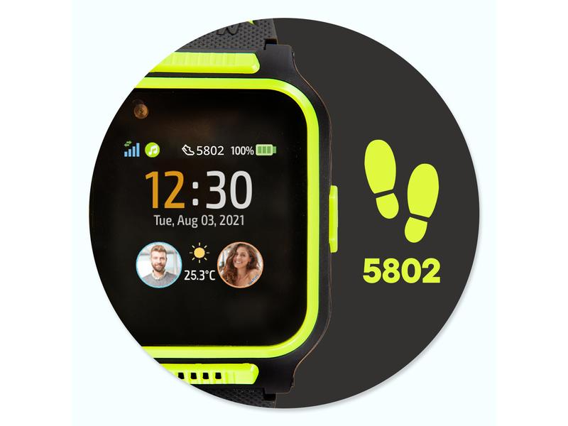 MyKi Smartwatch GPS Kinder Uhr MyKi 4 Weiss/Pink mit SIM-Ka Kinder Smartwatch mit GPS Traker und SOS-Taste, inkl. 1 Monat gratis Daten und Voice SIM-Karte