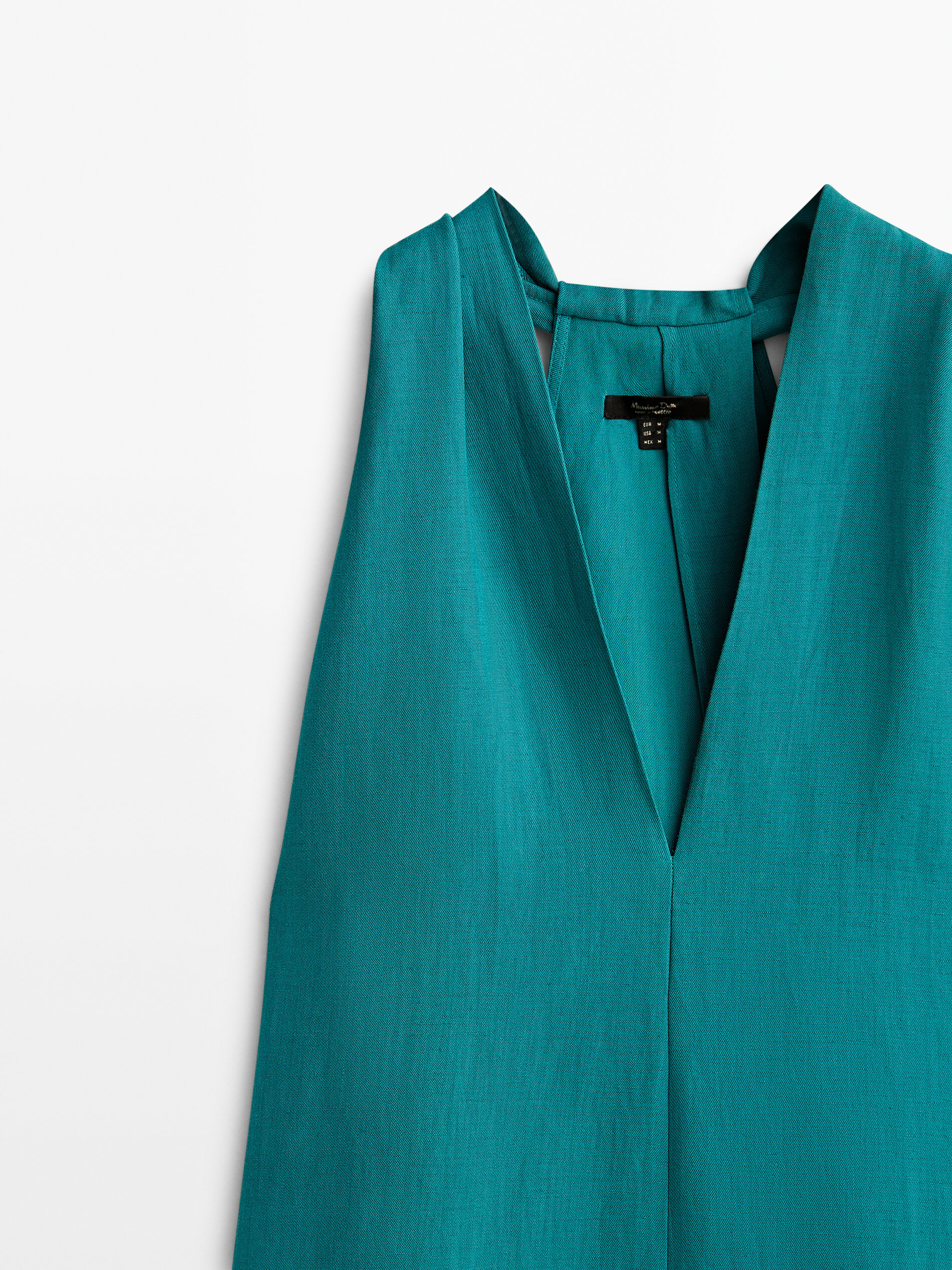 Mini vestido com detalhe cruzado - VERD-TURQ
