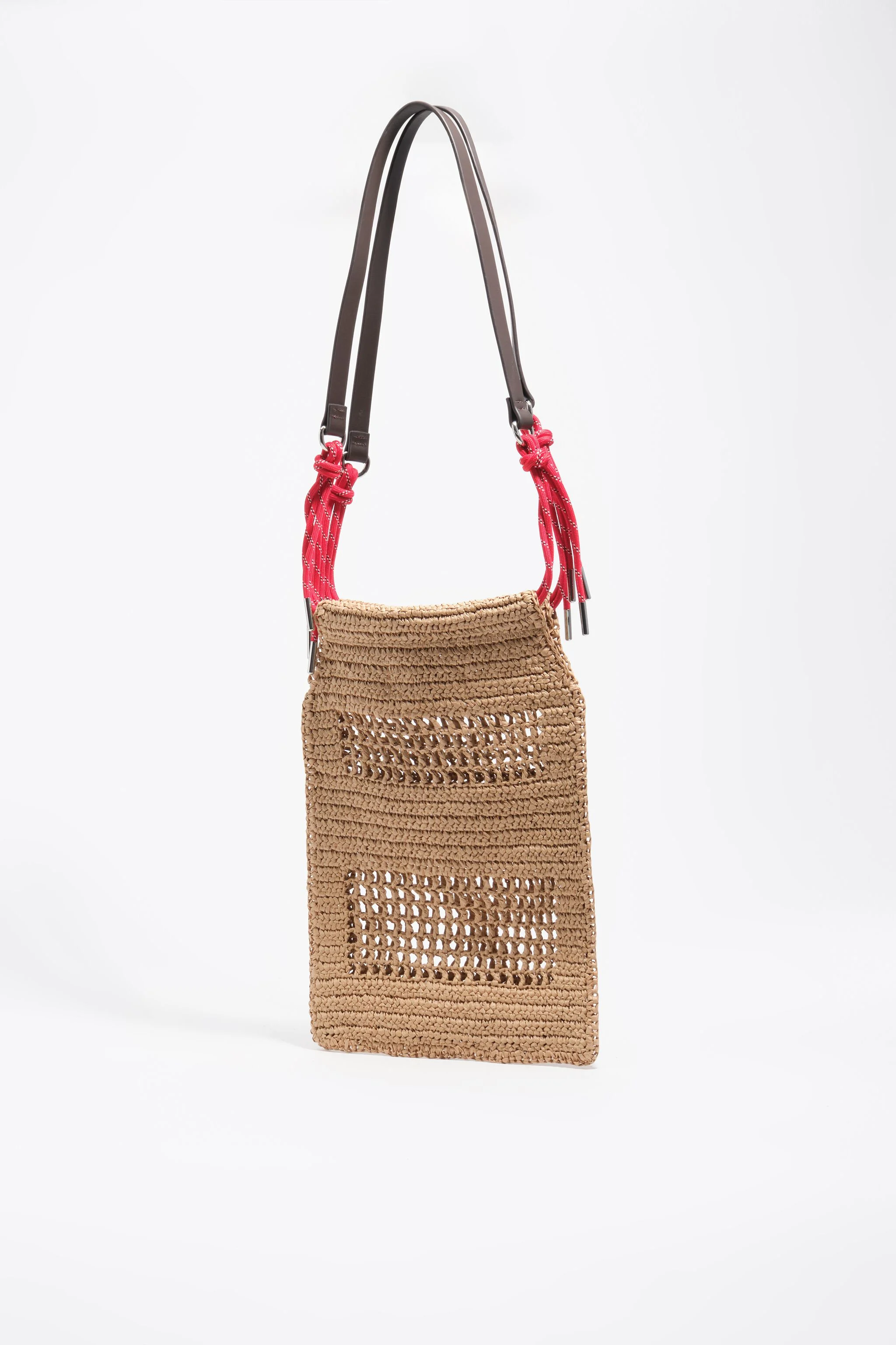 Bolsa de ombro pequena de papel natural