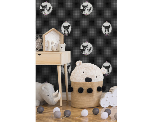 Vliesbehang 35851-2 Kleine Sterren zwart Chiwawa