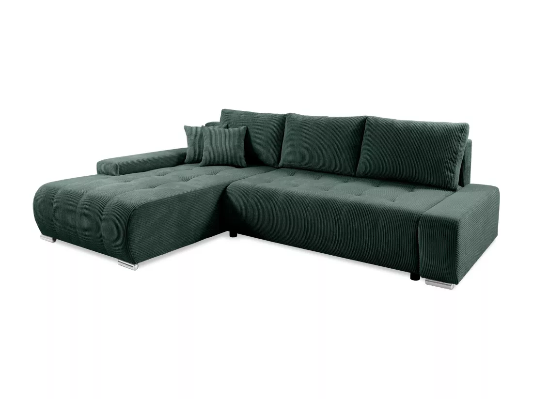 CANAPÉ D'ANGLE avec coffre de rangement Tragel L, vert