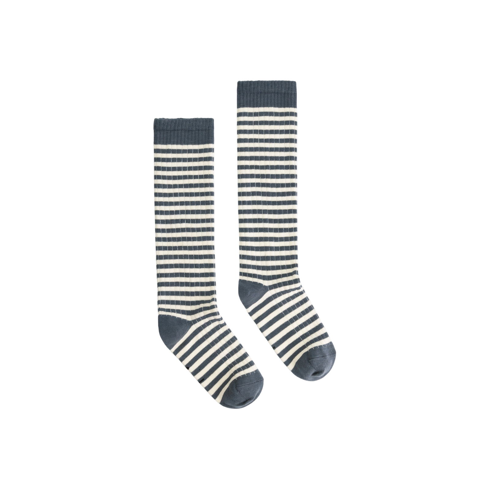 Kniesocken Blue Grey Cream