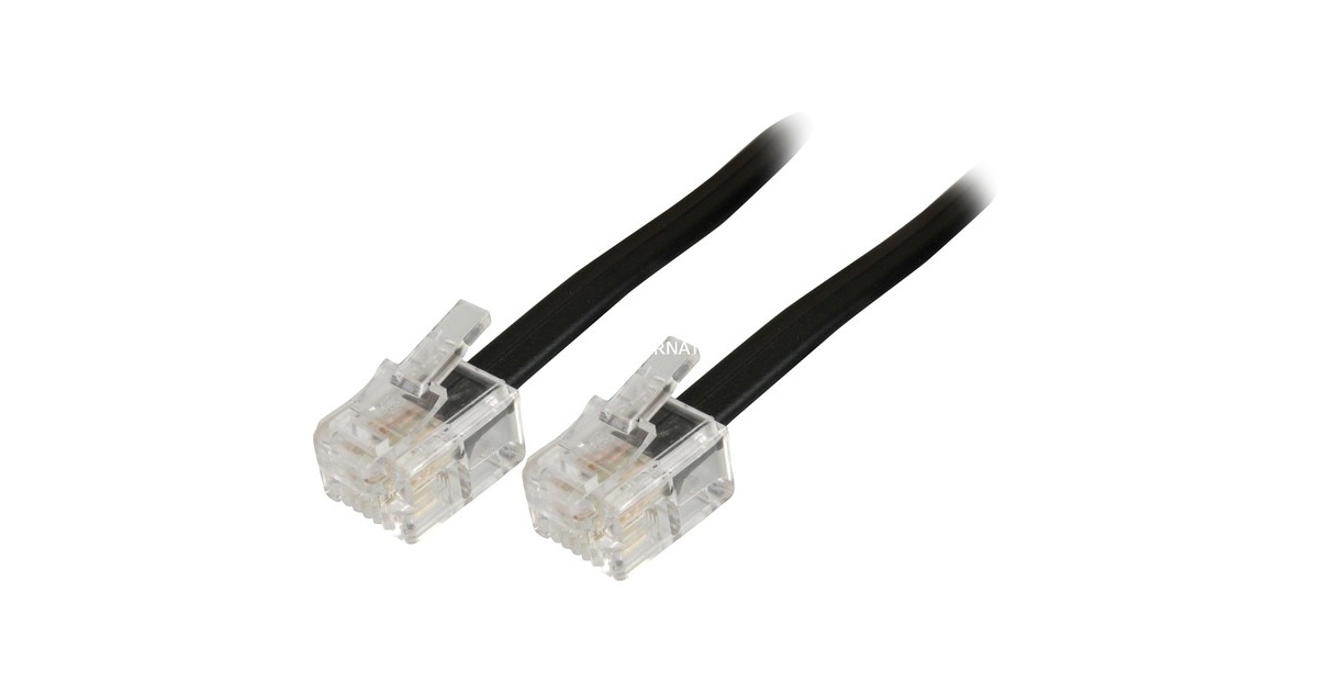 goobayTelefoonkabel RJ-11 4-polig  (Zwart, 3 meter)