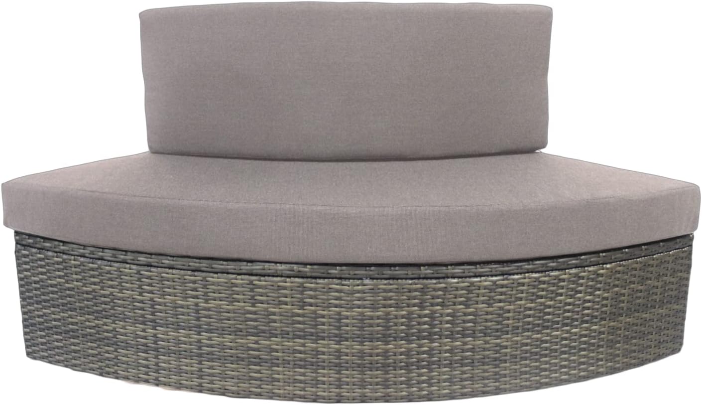 NETSPA Spa-Möbel Octopus 165 Semi-Rigid - 5 Module mit Doppelregal, Motorblockverkleidung, Trittstufe, Sitzbank und niedrigem Regal - PVC und Holz-Verbundstoff - Schwarz - SP-MOB165C-M5