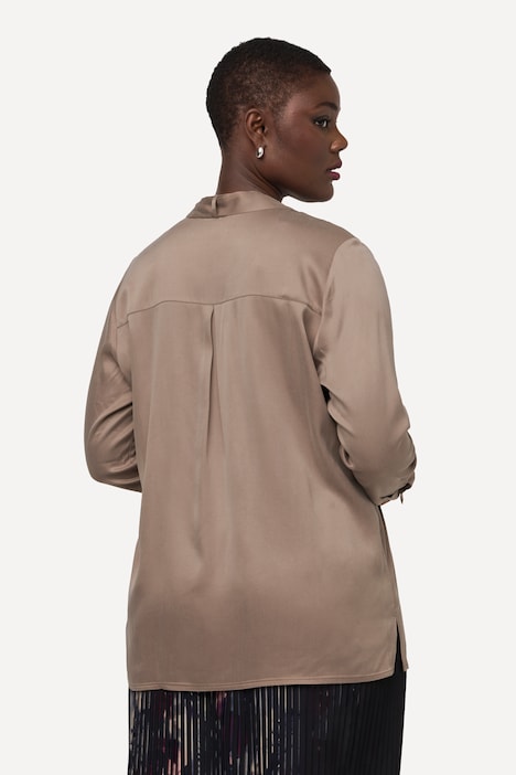 Cuprobluse, Schluppe, V-Ausschnitt, Langarm