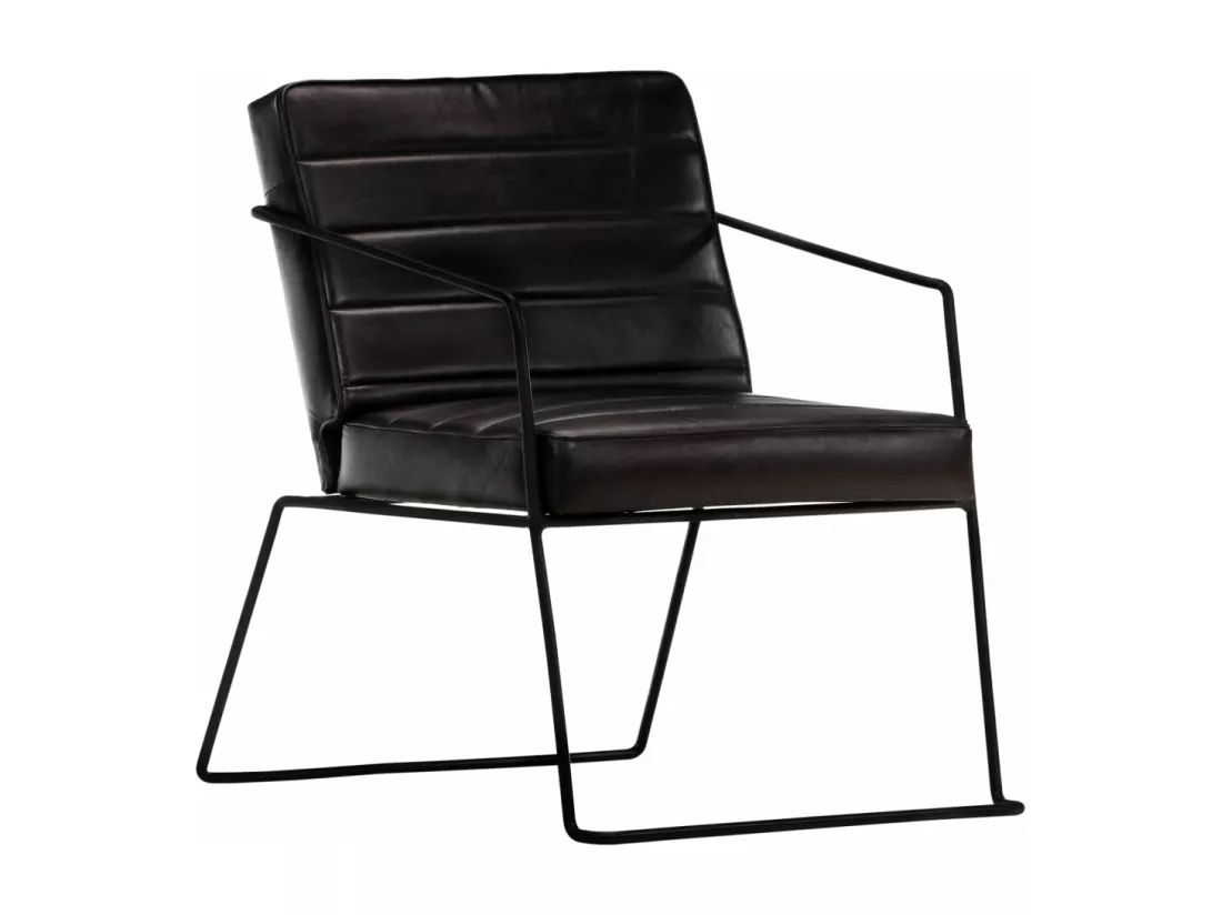 Fauteuil Noir Cuir véritable