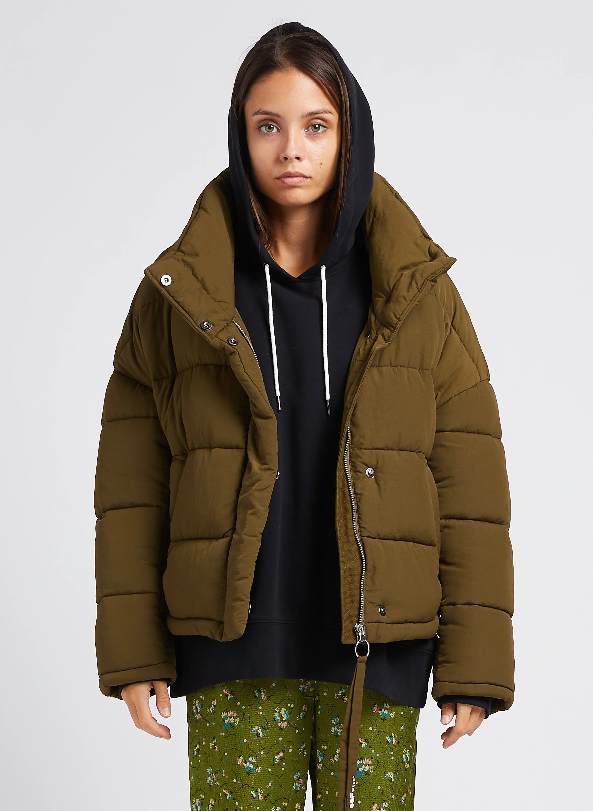 Doudoune oversize col montant| Kaki