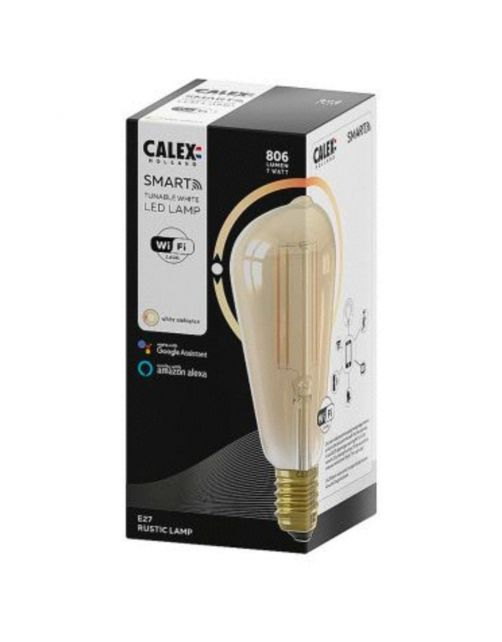 Calex Smart Led Filament Goud Rustiek E27 St64 - Lichtbron - 7 Watt