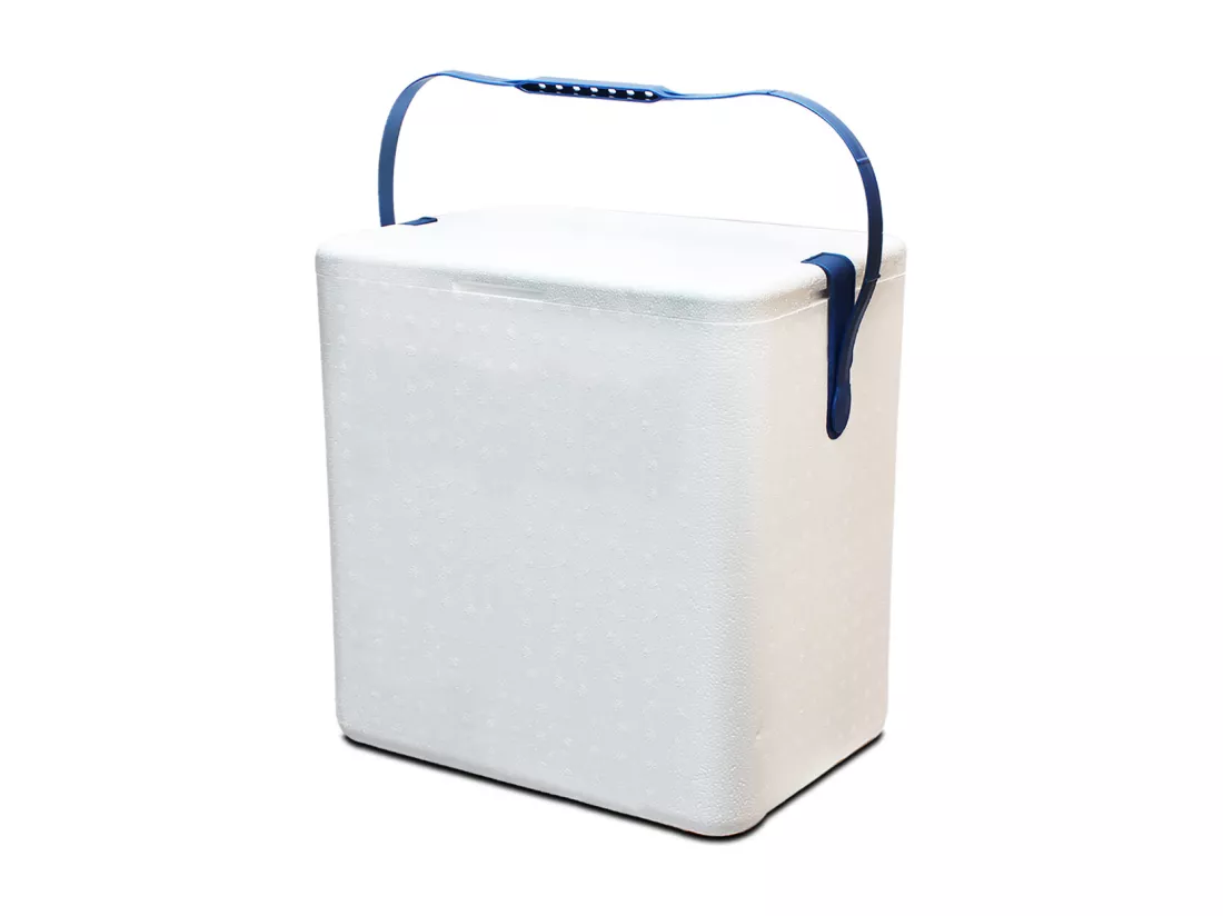 Glacière, réfrigérateur, refroidisseur en polystyrène coloris blanc, capacité 17 L- Longueur 35 x Profondeur 24 x Hauteur 30.5 cm