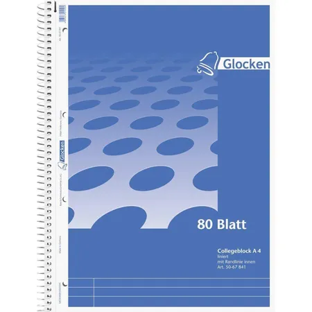 Glocken Collegeblock A4, 80 Blatt, liniert