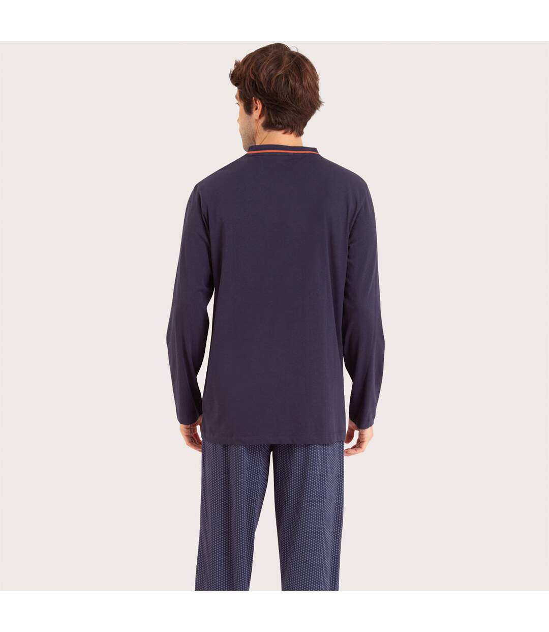 Pyjama long col V homme Jersey