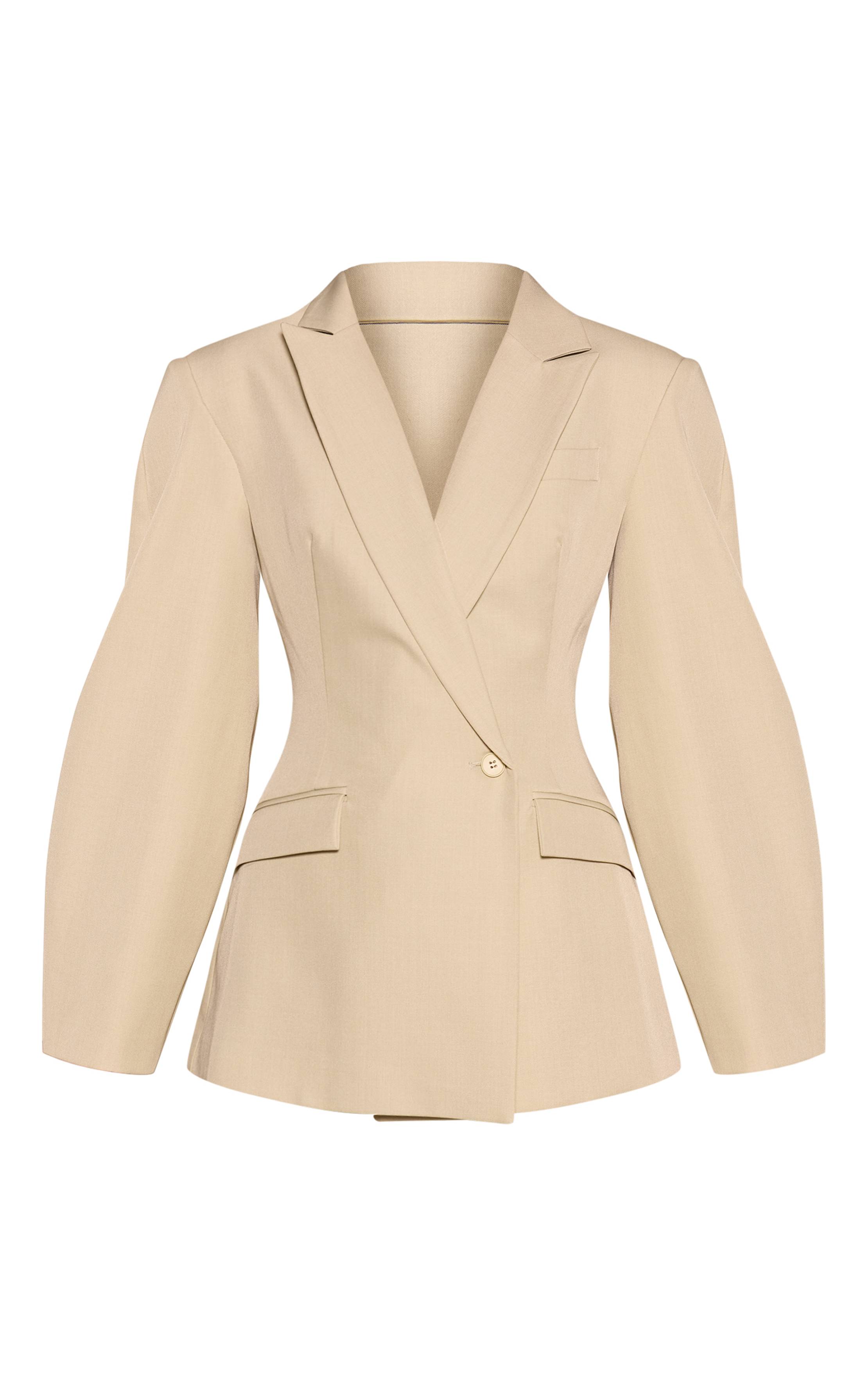 Vert Sauge Blazer À Manches Cocon Et Détail Asymétrique