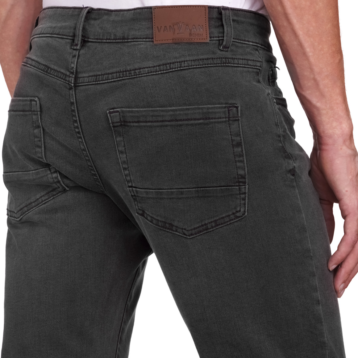 VanVaan Herren Slim-Jeans im Five-Pocket-Style grau