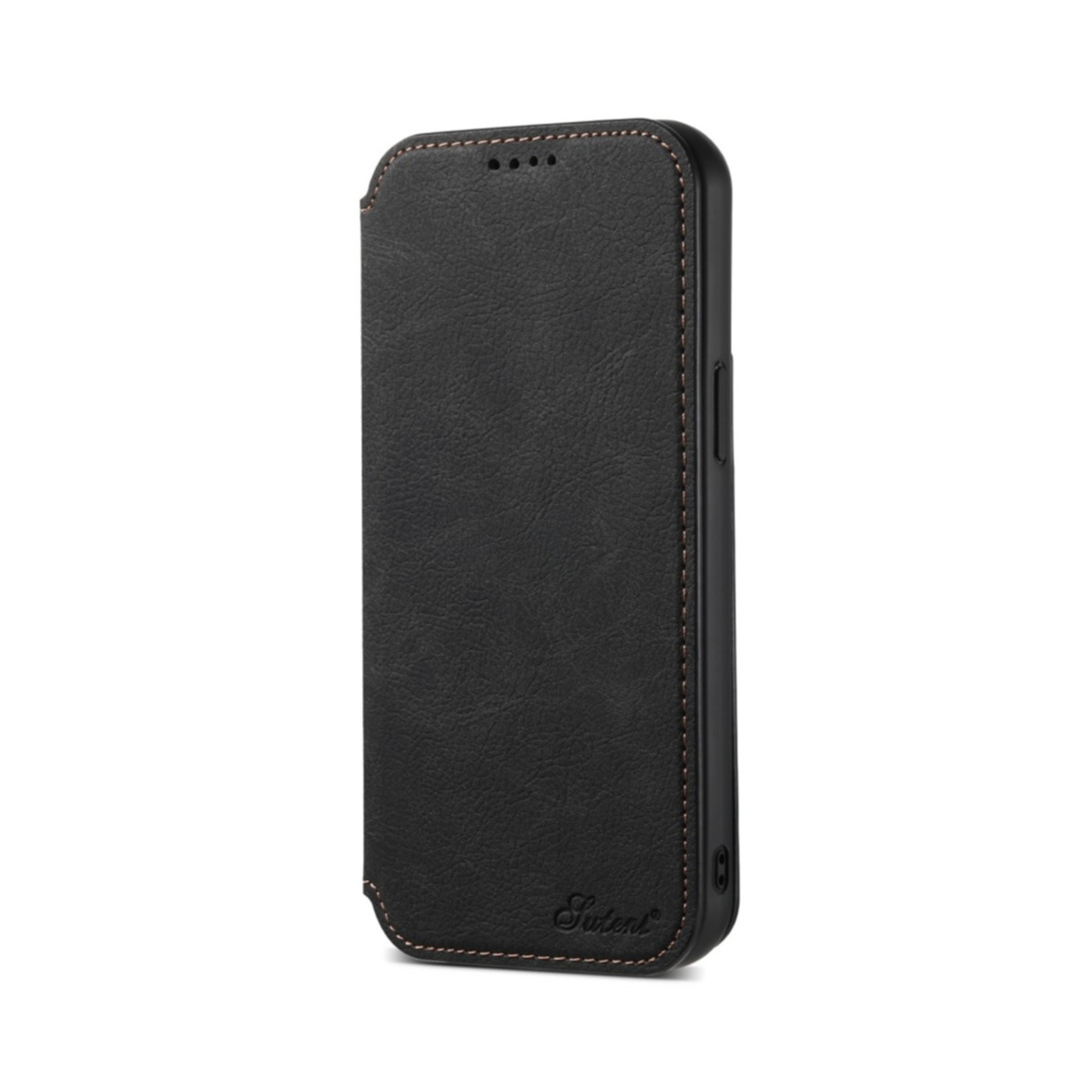 iPhone 14 Pro Max MagSafe Leder Tasche Flip Wallet Cover mit Kartenfächer - Schwarz